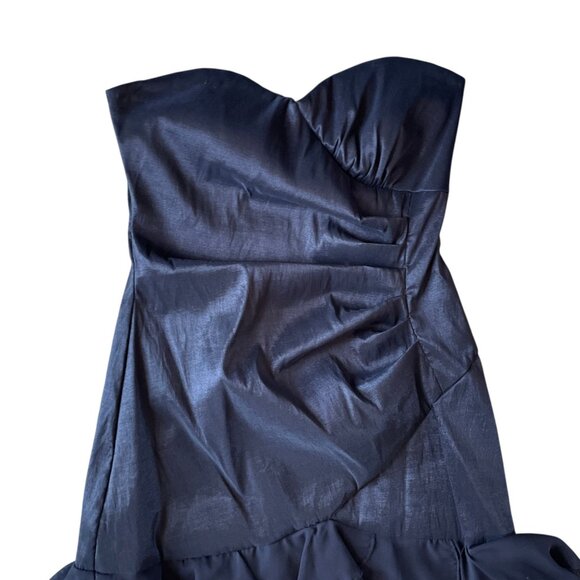 Y2K Vintage City Triangles Black Strapless  Ruffle Prom Dress Size S goth fairy - Picture 6 of 8